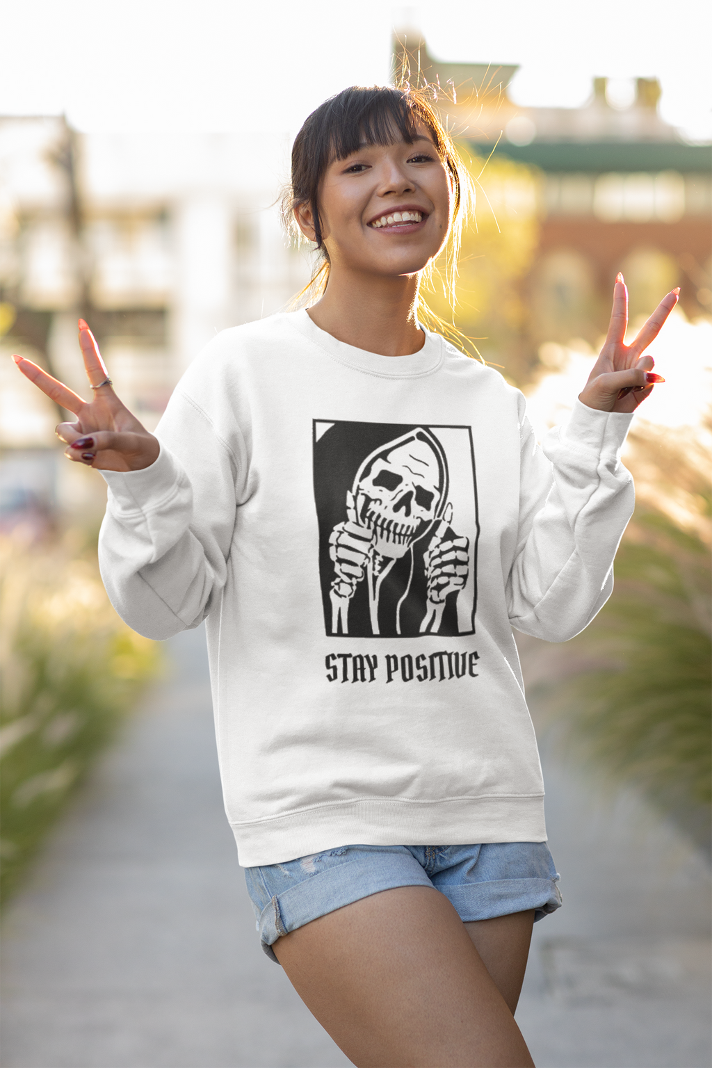 Stay Positive Reaper Unisex Sweatshirt