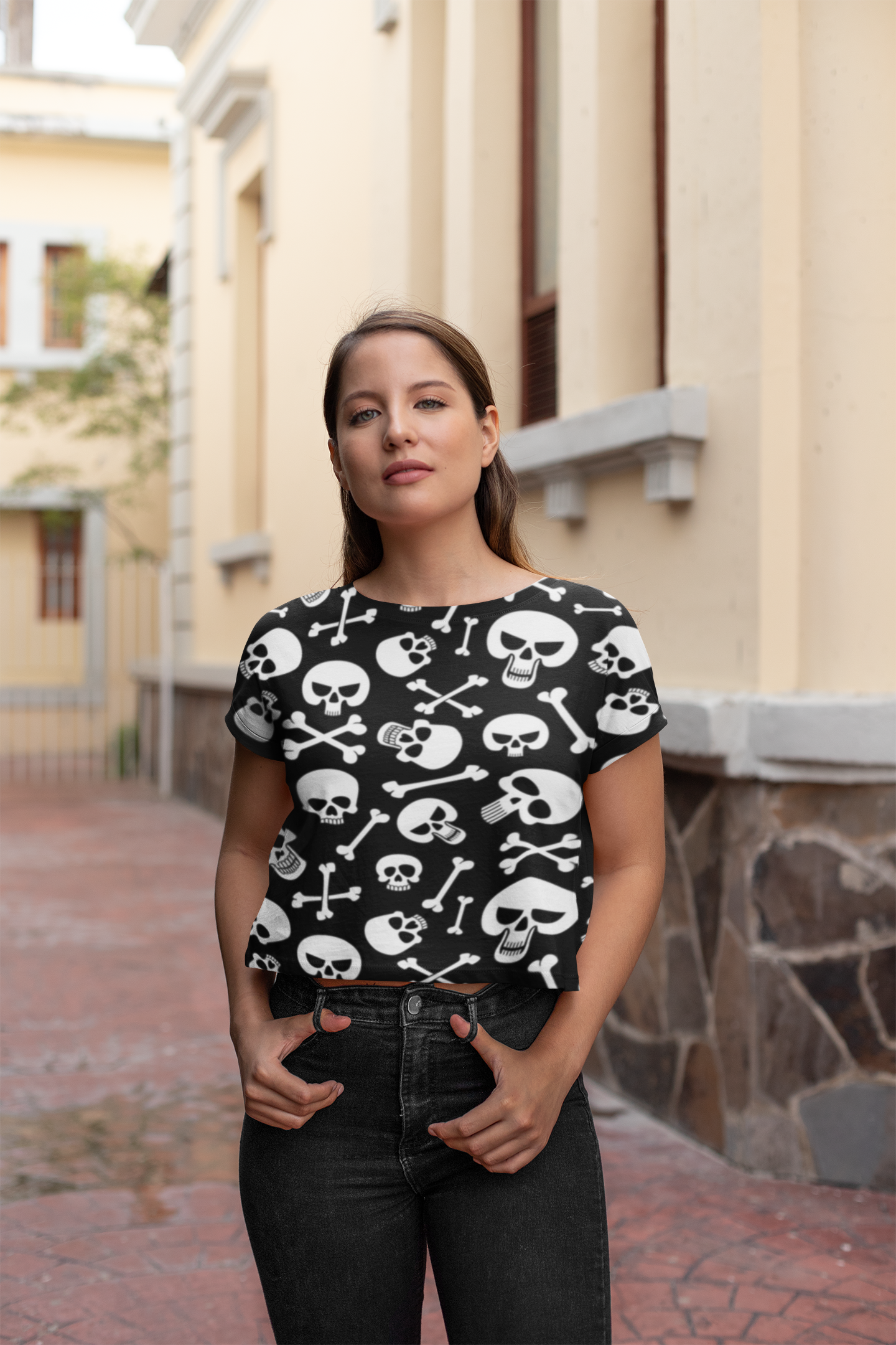 Skulls & Crossbones Crop Tee