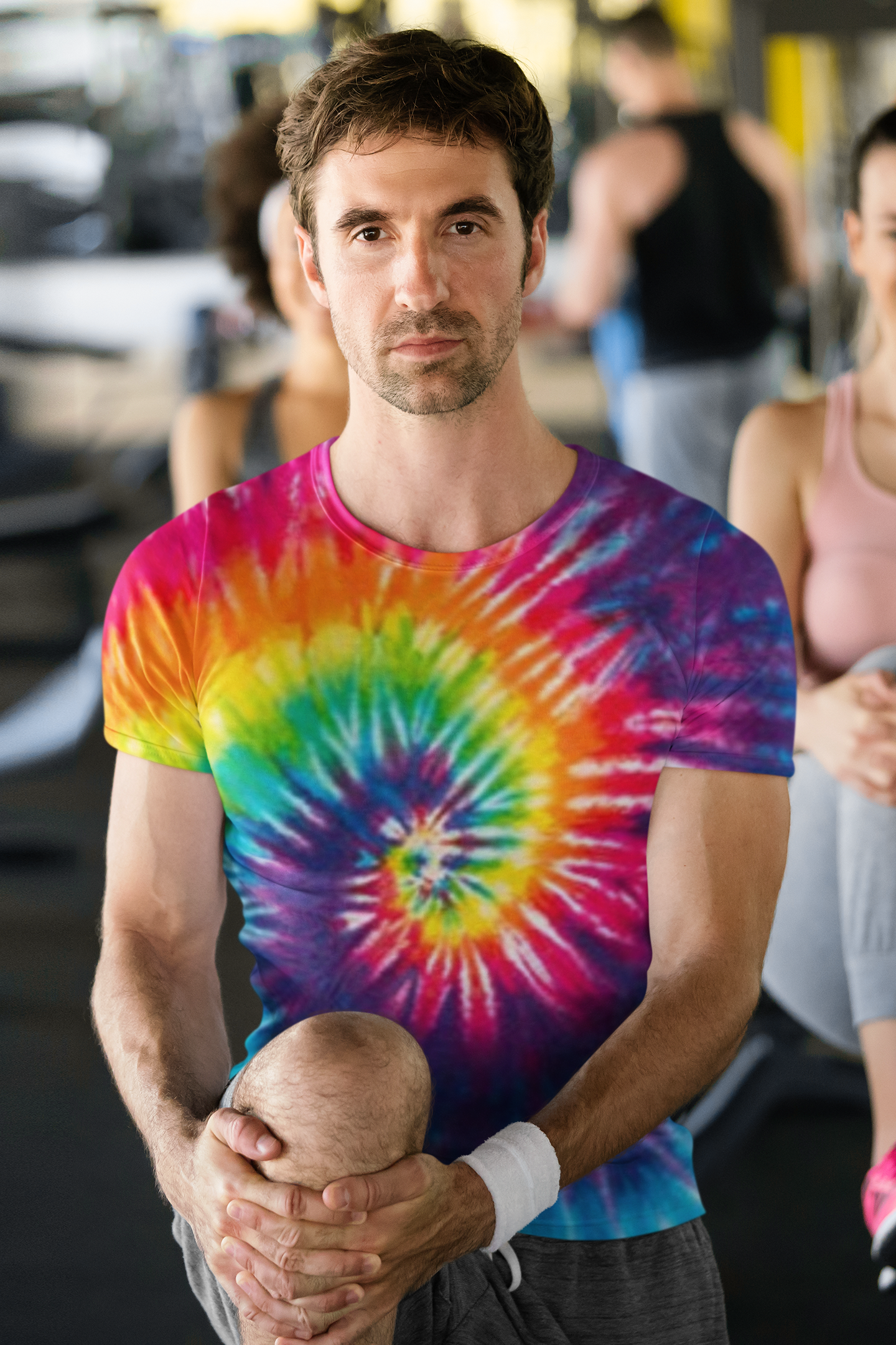 Rainbow Tie Dye Men's Athletic T-shirt