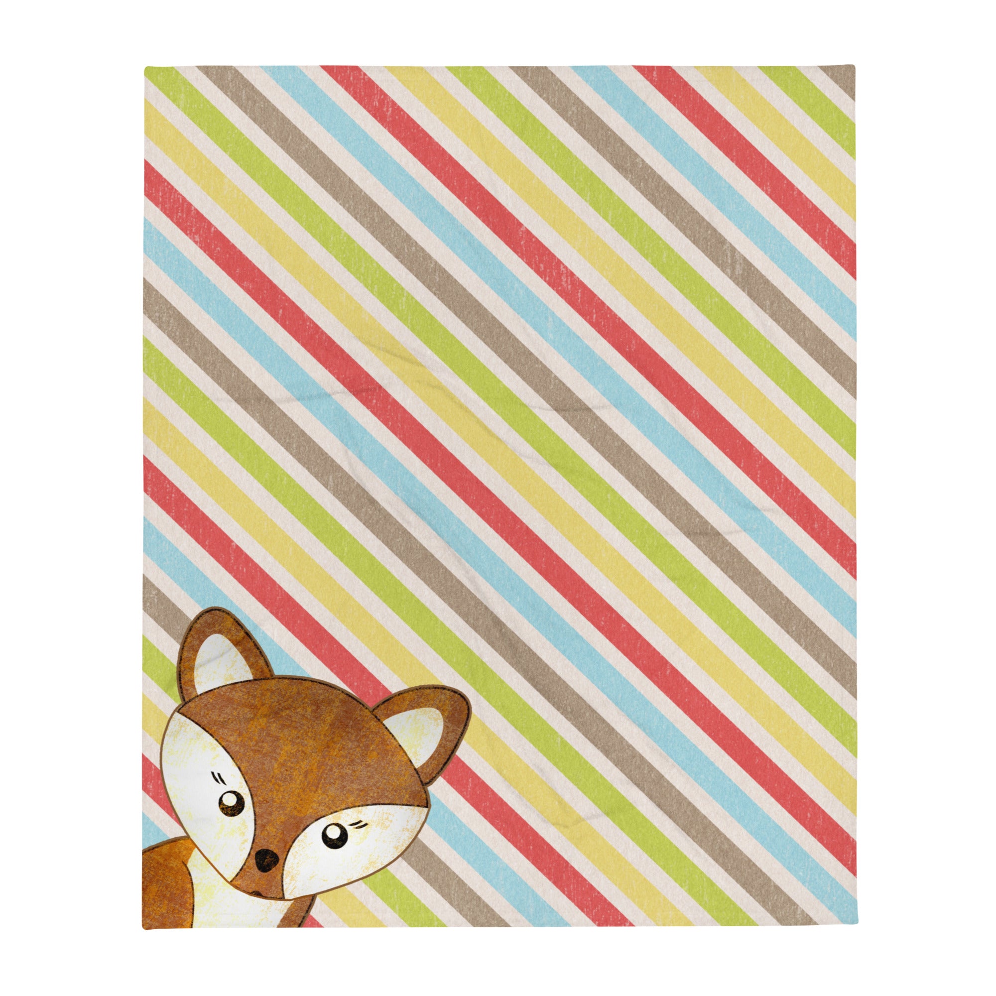 Fox and Stripes Throw Blanket