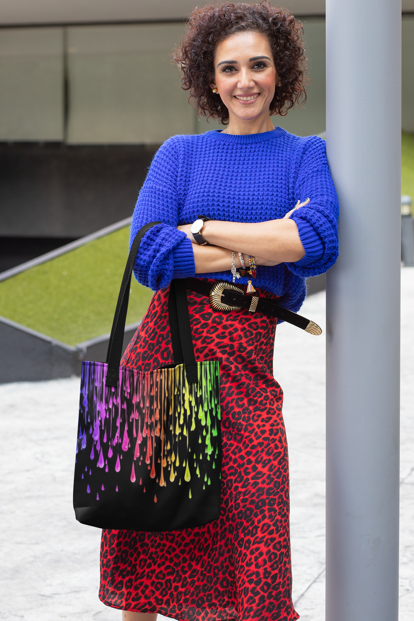 Rainbow Drip Tote Bag