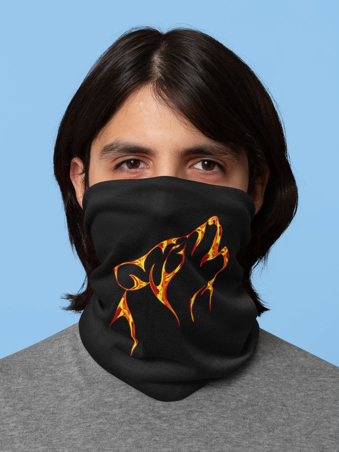 Tribal Fire Wolf Neck Gaiter