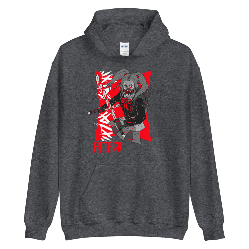 Girl Attack Unisex Pullover Hoodie