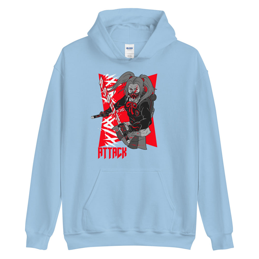 Girl Attack Unisex Pullover Hoodie