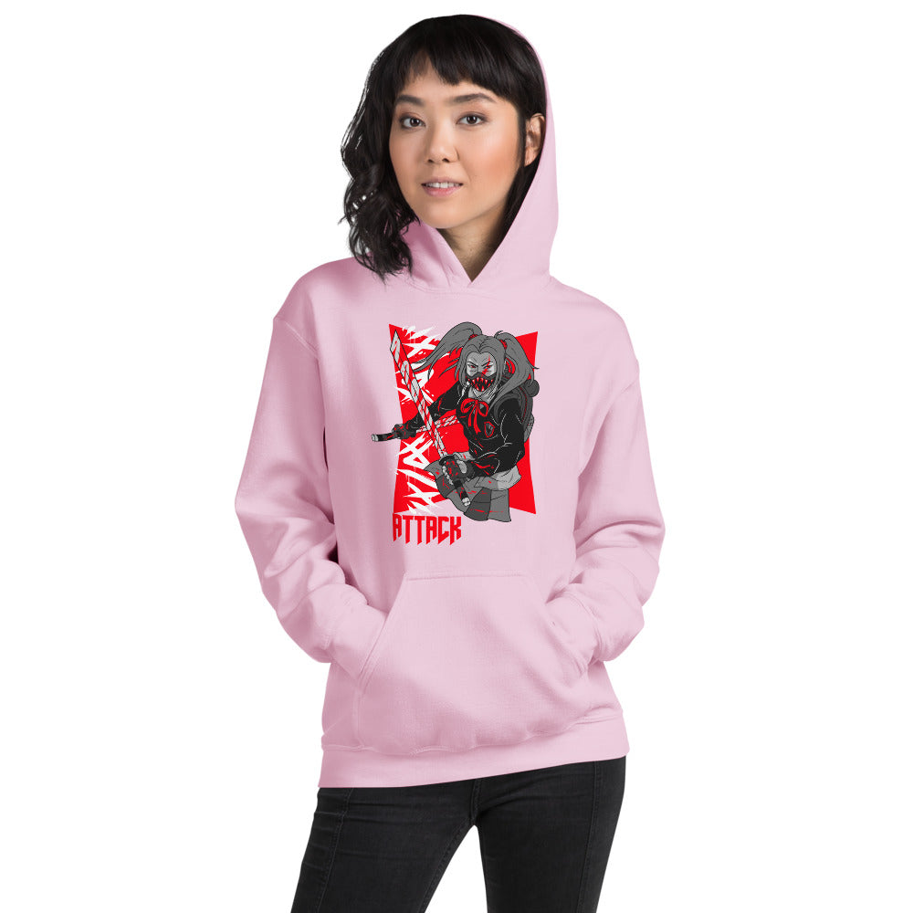 Girl Attack Unisex Pullover Hoodie