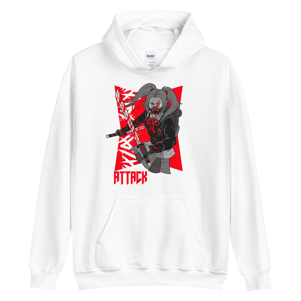 Girl Attack Unisex Pullover Hoodie