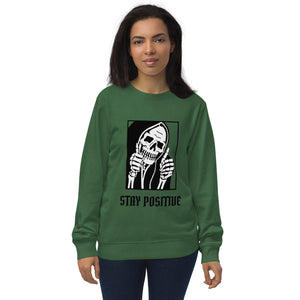 Stay Positive Reaper Unisex Organic Sweatshirt