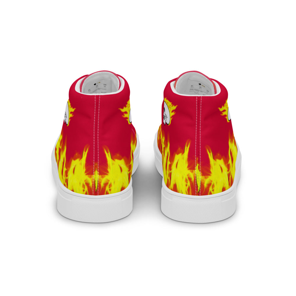 Fire Skull Women’s High Top Canvas Shoes