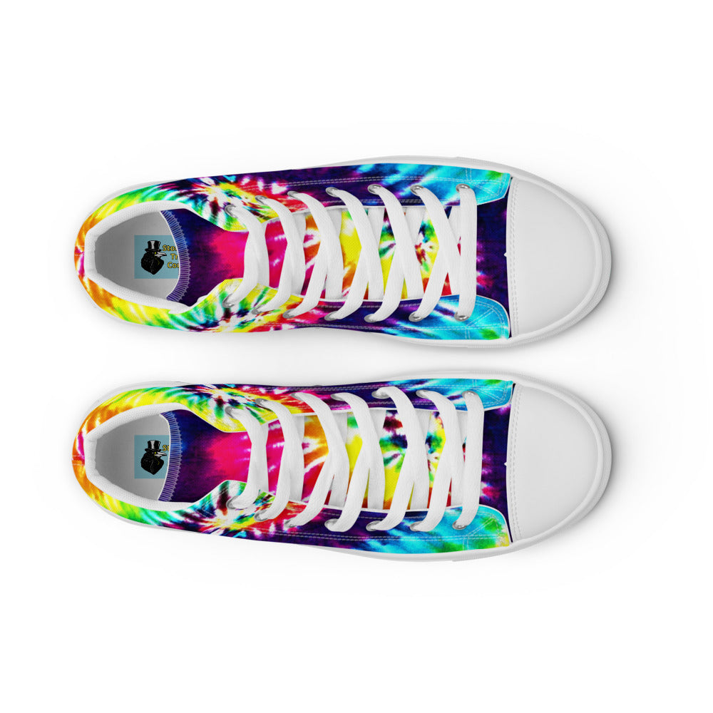 Rainbow Tie Dye Women’s High Top Canvas Shoes