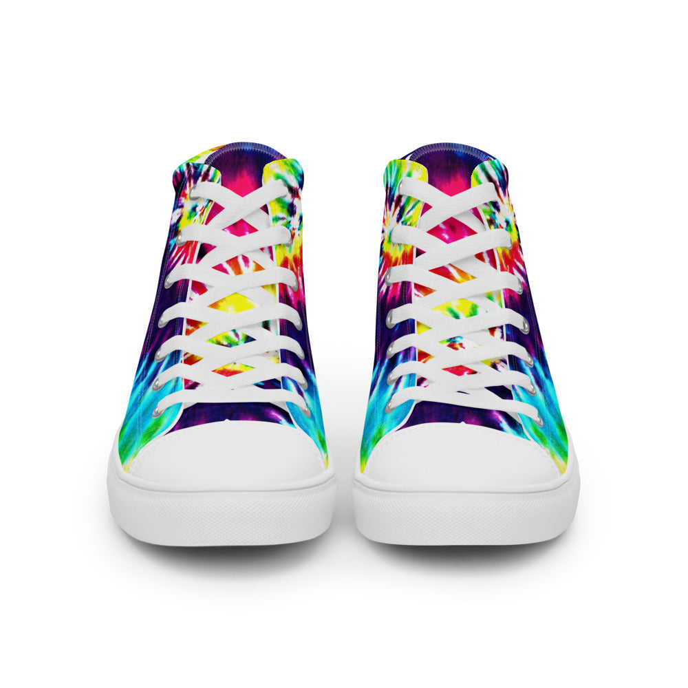 Rainbow Tie Dye Women’s High Top Canvas Shoes