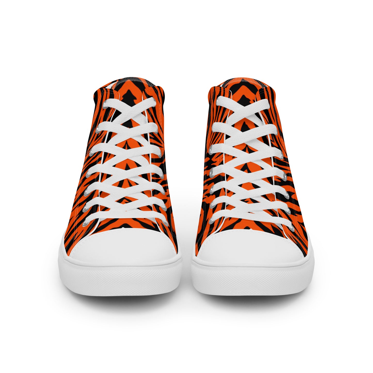 Bengal Tiger Stripe Women’s High Top Canvas Shoes