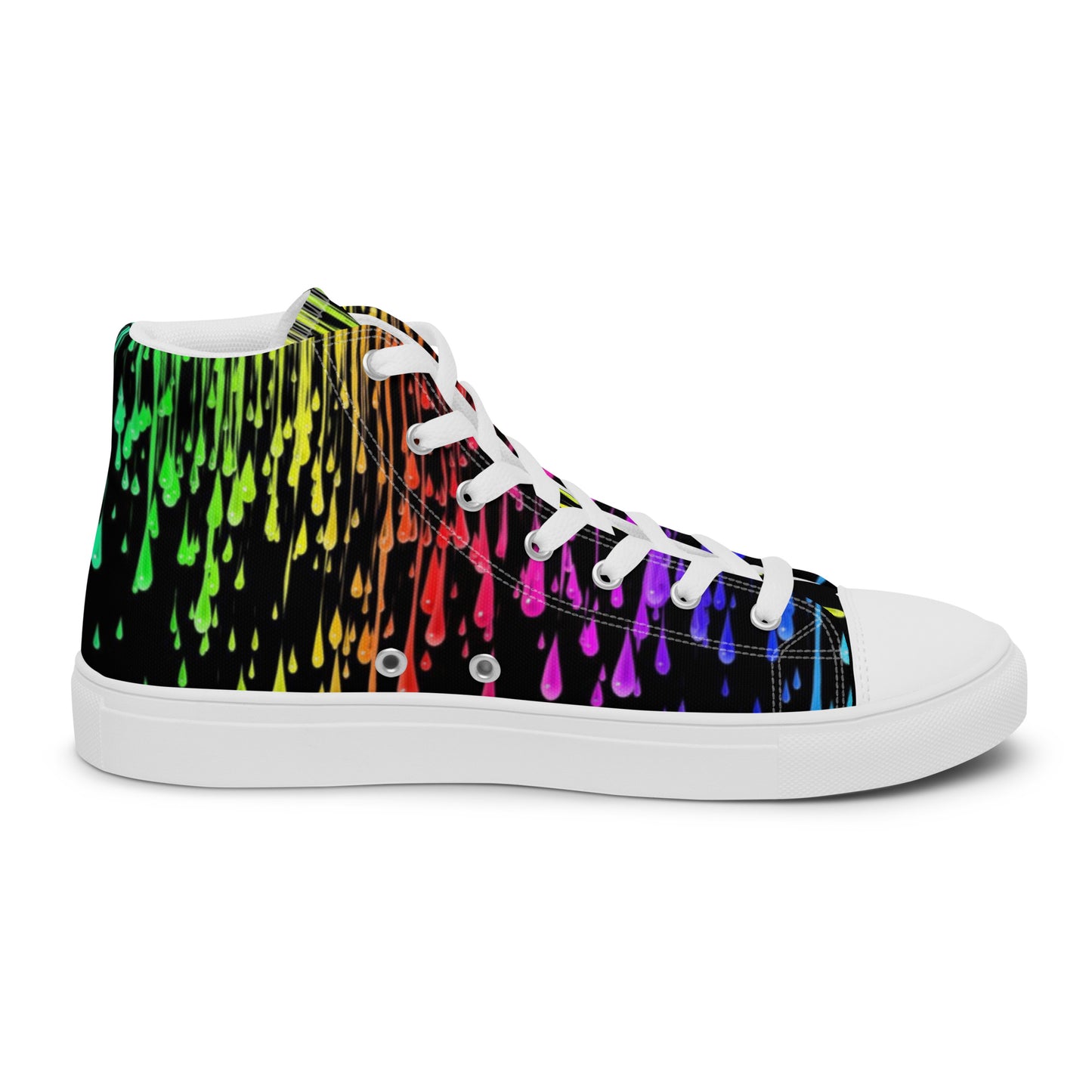 Rainbow Drip Women’s High Top Canvas Shoes