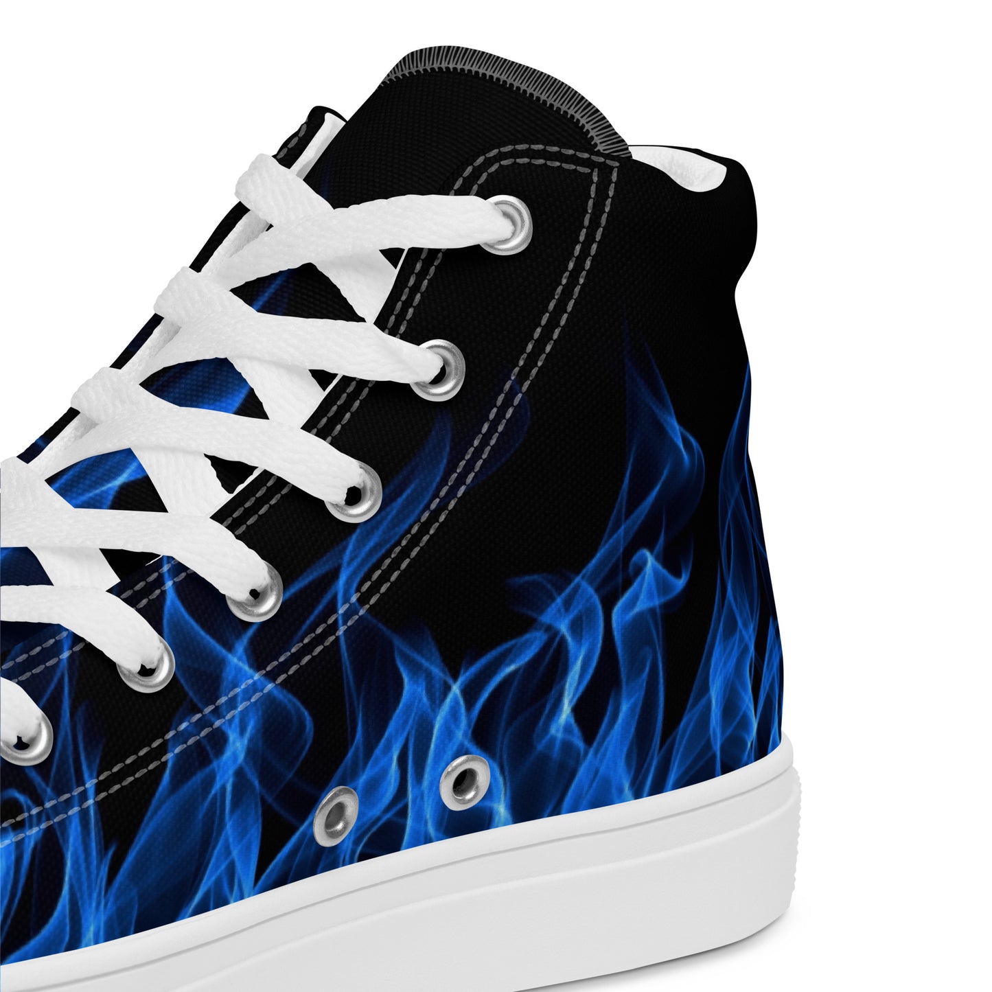 Blue Flame Women’s High Top Canvas Shoes