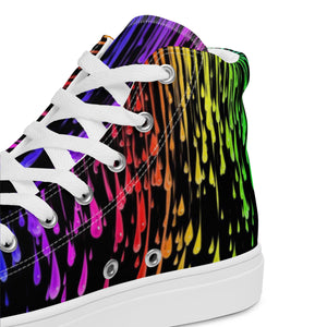 Rainbow Drip Women’s High Top Canvas Shoes
