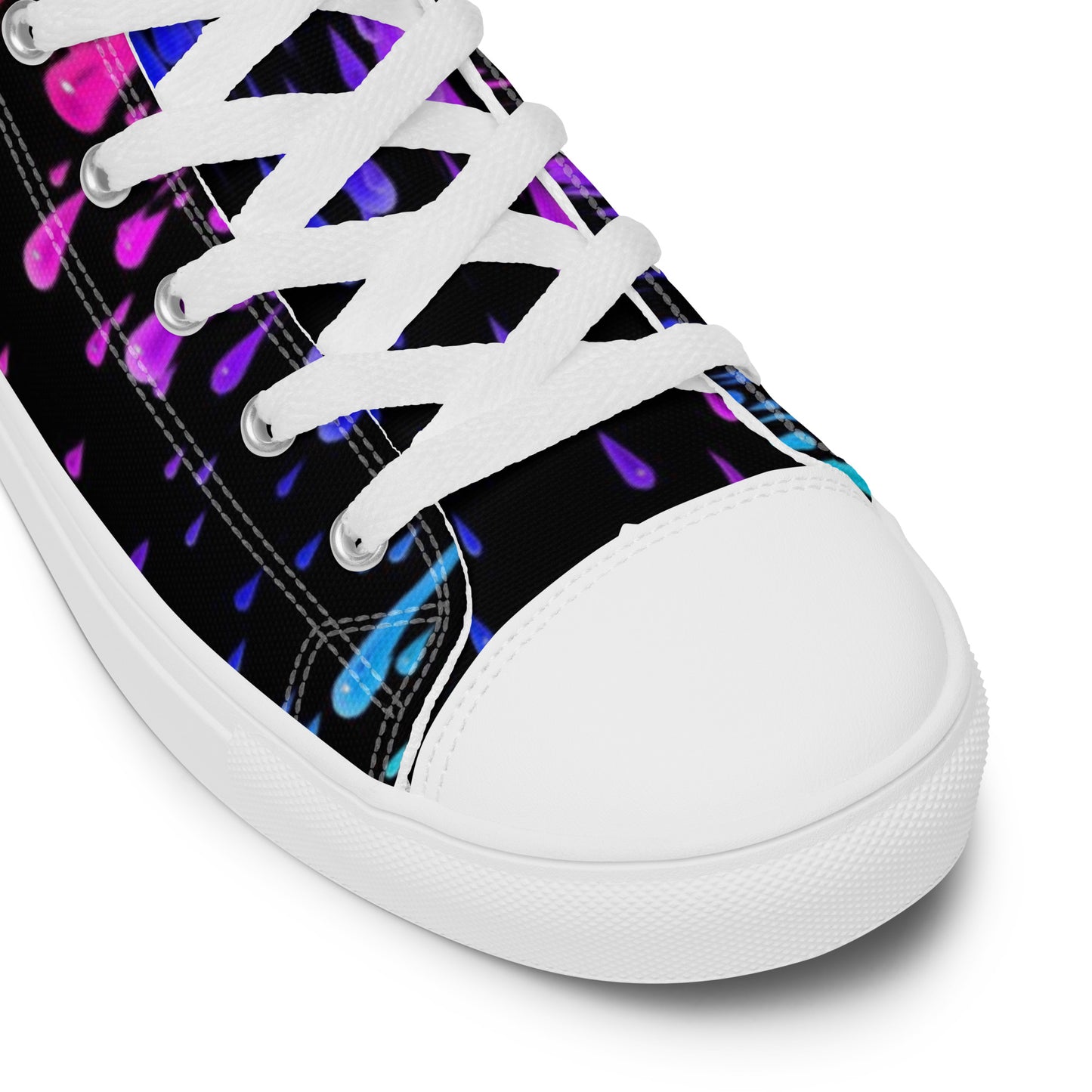 Rainbow Drip Women’s High Top Canvas Shoes