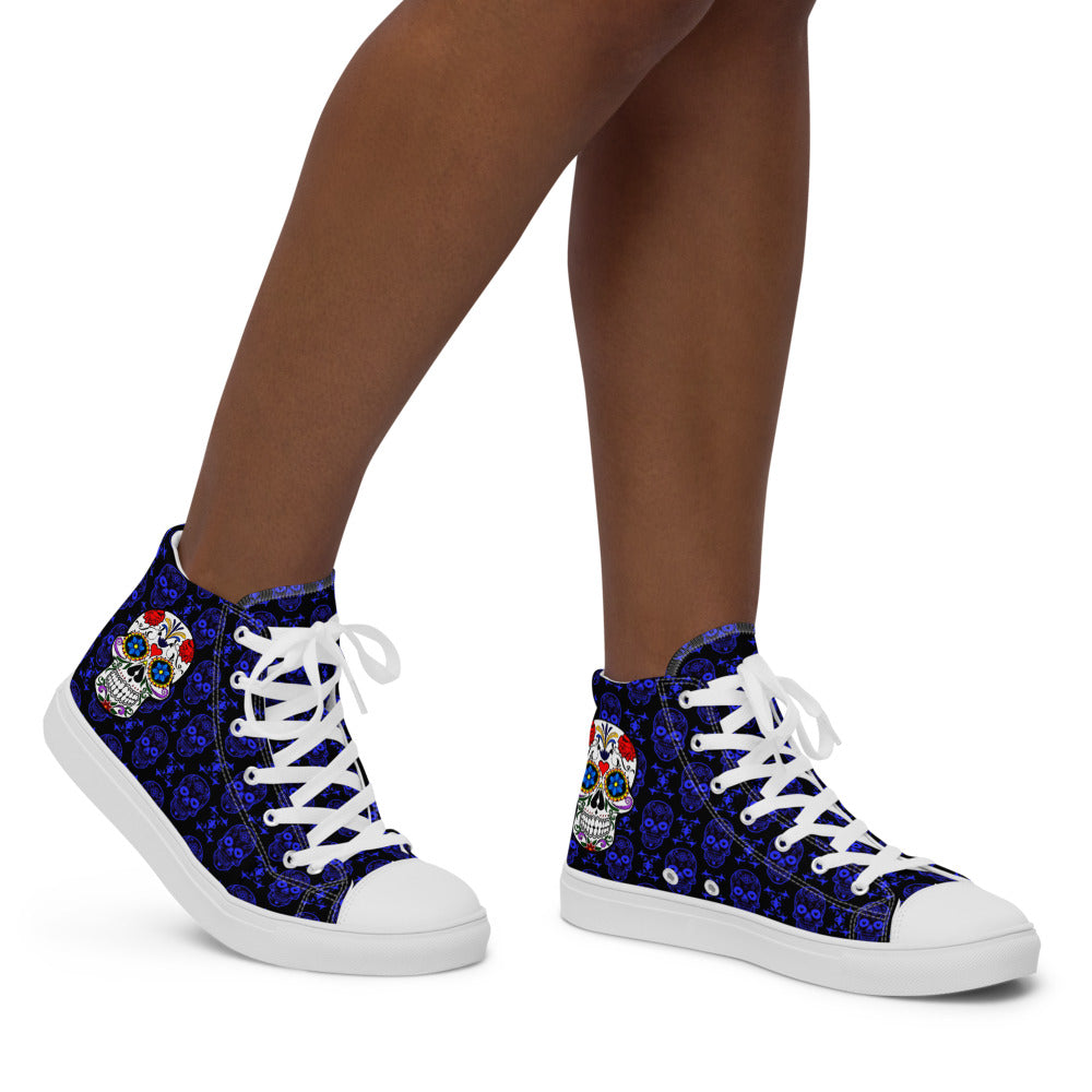 Sugar Skulls Women’s High Top Canvas Shoes