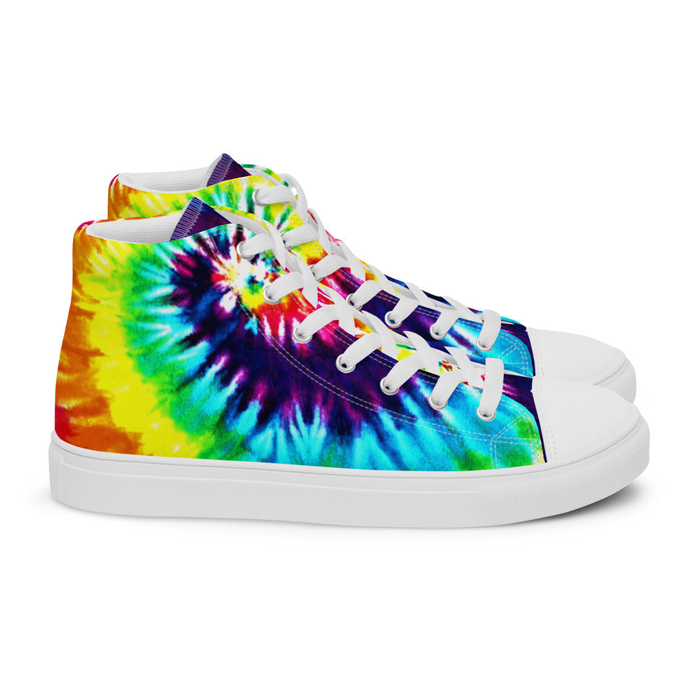 Rainbow Tie Dye Women’s High Top Canvas Shoes