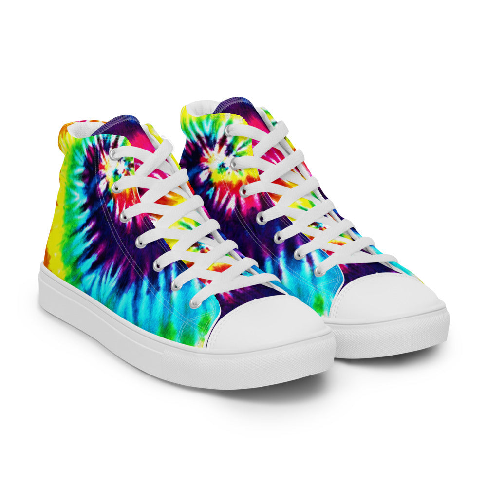 Rainbow Tie Dye Women’s High Top Canvas Shoes