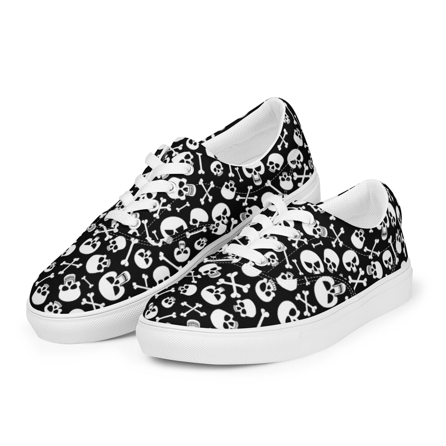 Skulls & Crossbones Women’s Lace-up Canvas Shoes