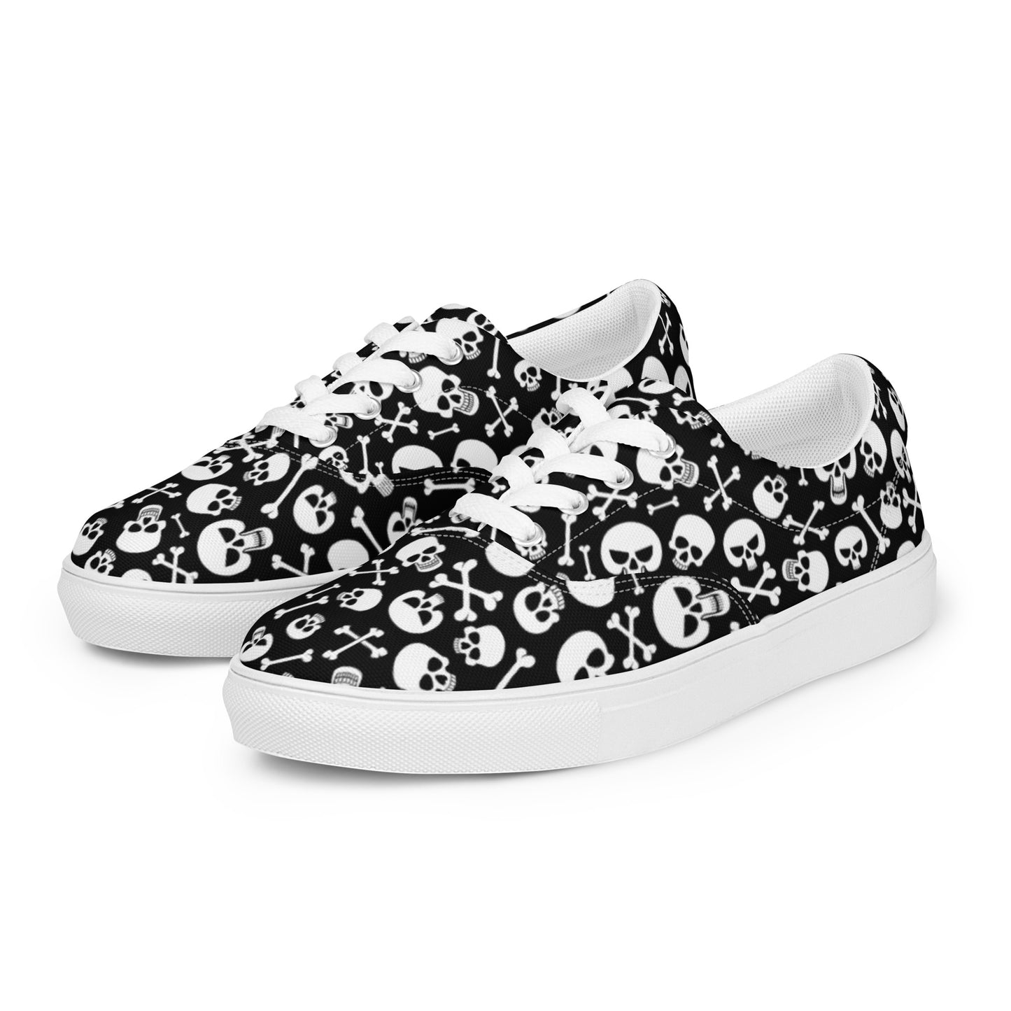 Skulls & Crossbones Women’s Lace-up Canvas Shoes