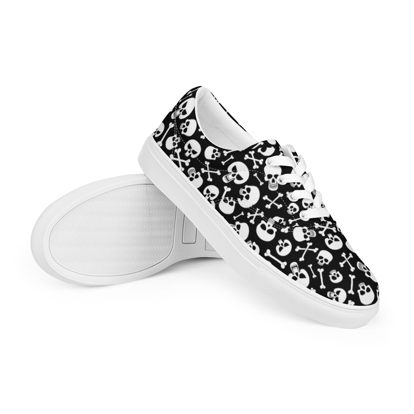 Skulls & Crossbones Women’s Lace-up Canvas Shoes