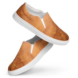 Cracked Wood Pattern Women’s Slip-on Canvas Shoes