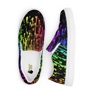 Rainbow Drip Women’s Slip-on Canvas Shoes