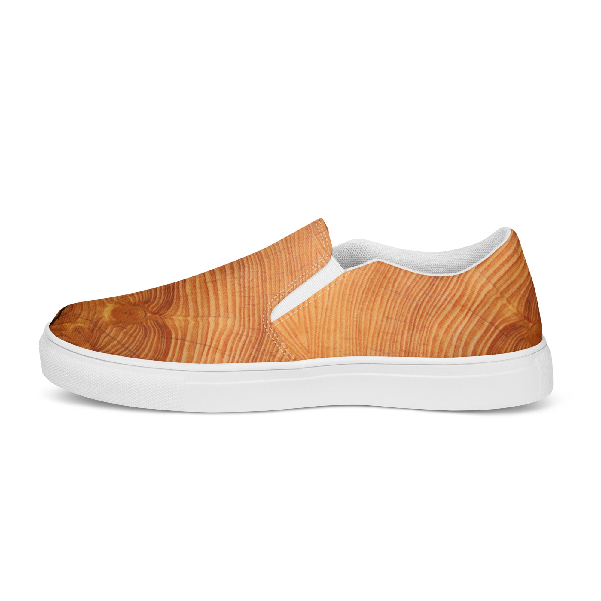 Cracked Wood Pattern Women’s Slip-on Canvas Shoes