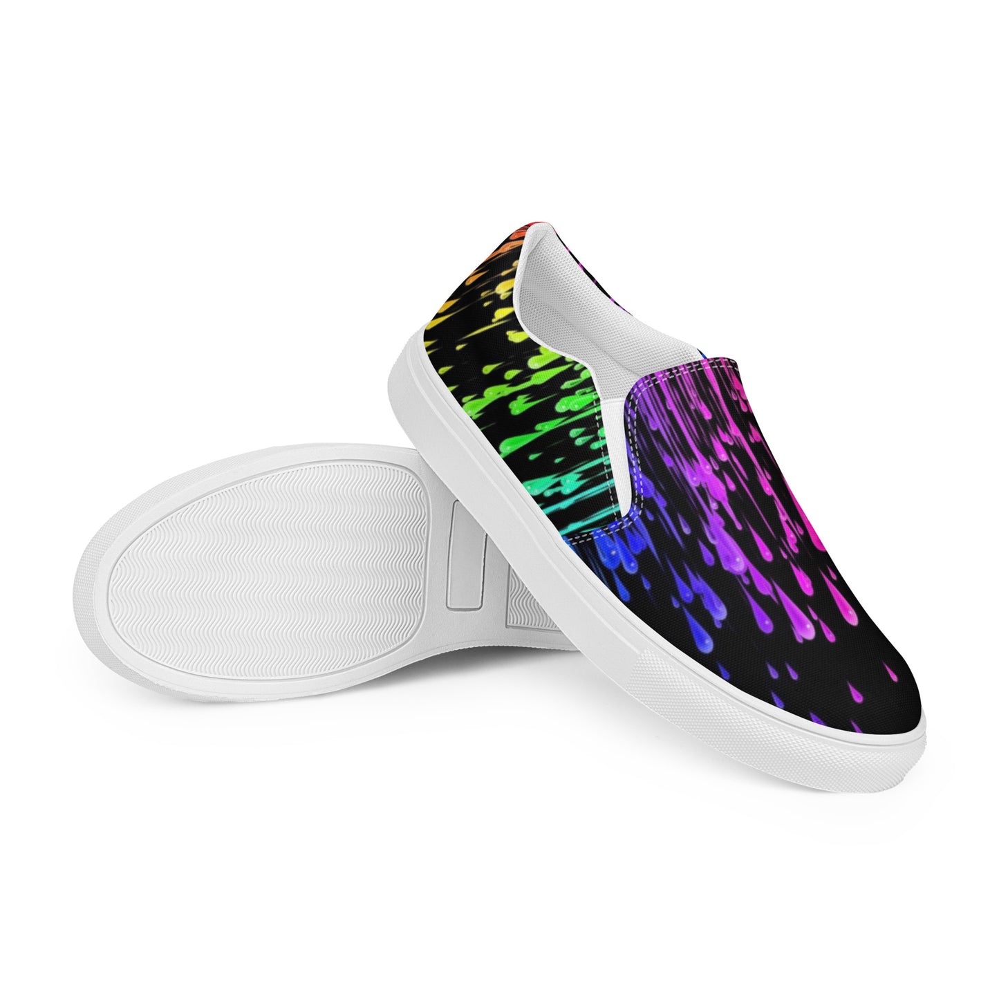 Rainbow Drip Women’s Slip-on Canvas Shoes